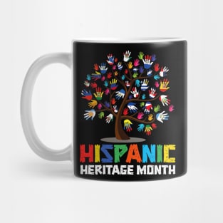 Hispanic Heritage Month Flags - Hand Flag Tree Roots Latino Mug